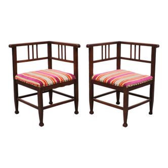 Amsterdam School Corner Chairs, 1920s, Holland