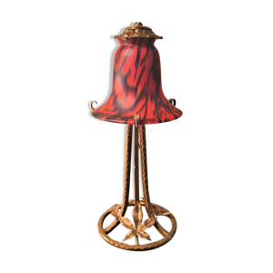 lampe fer forgé patiné