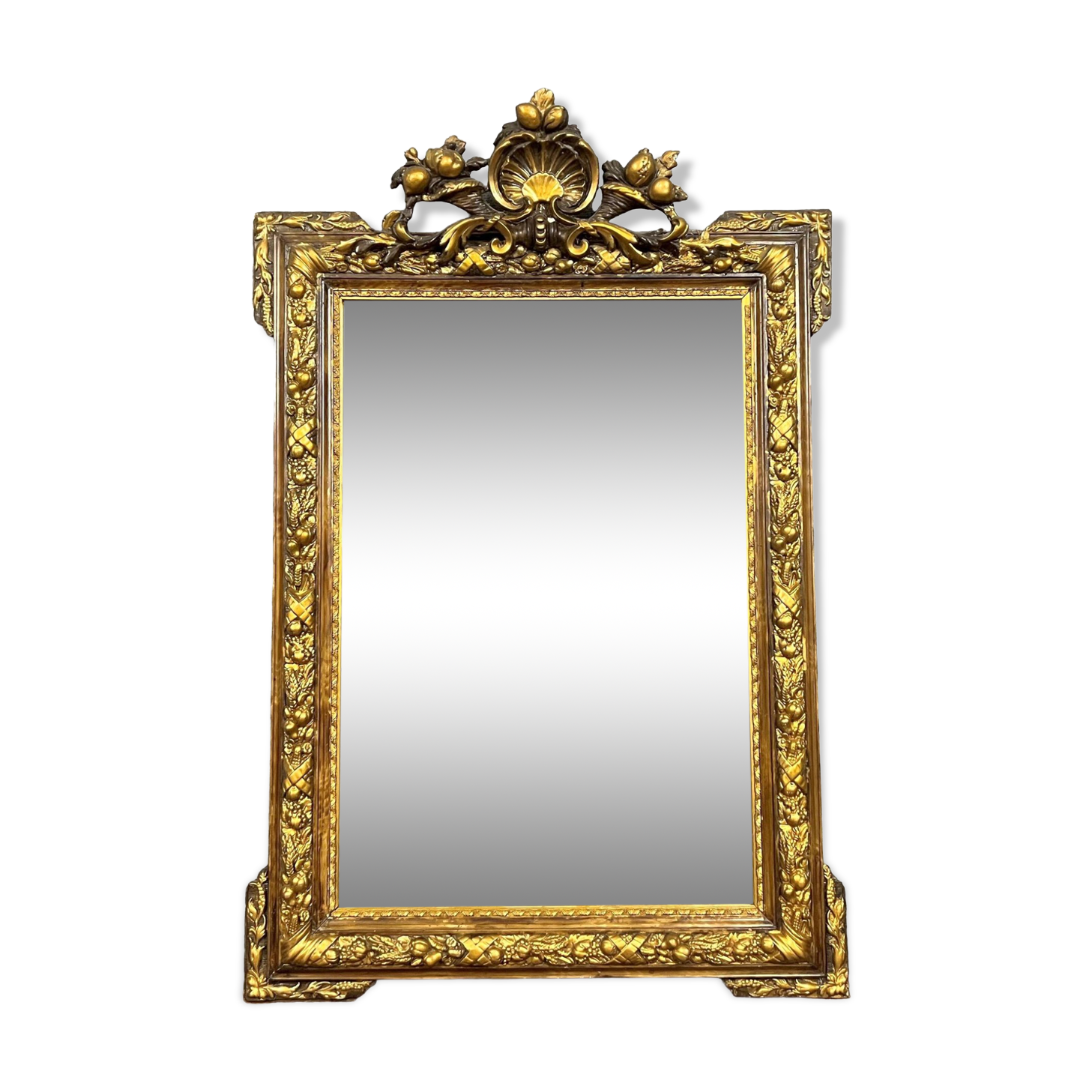 Miroir doré époque Napoléon III vers 1850-1880, 122x82 cm