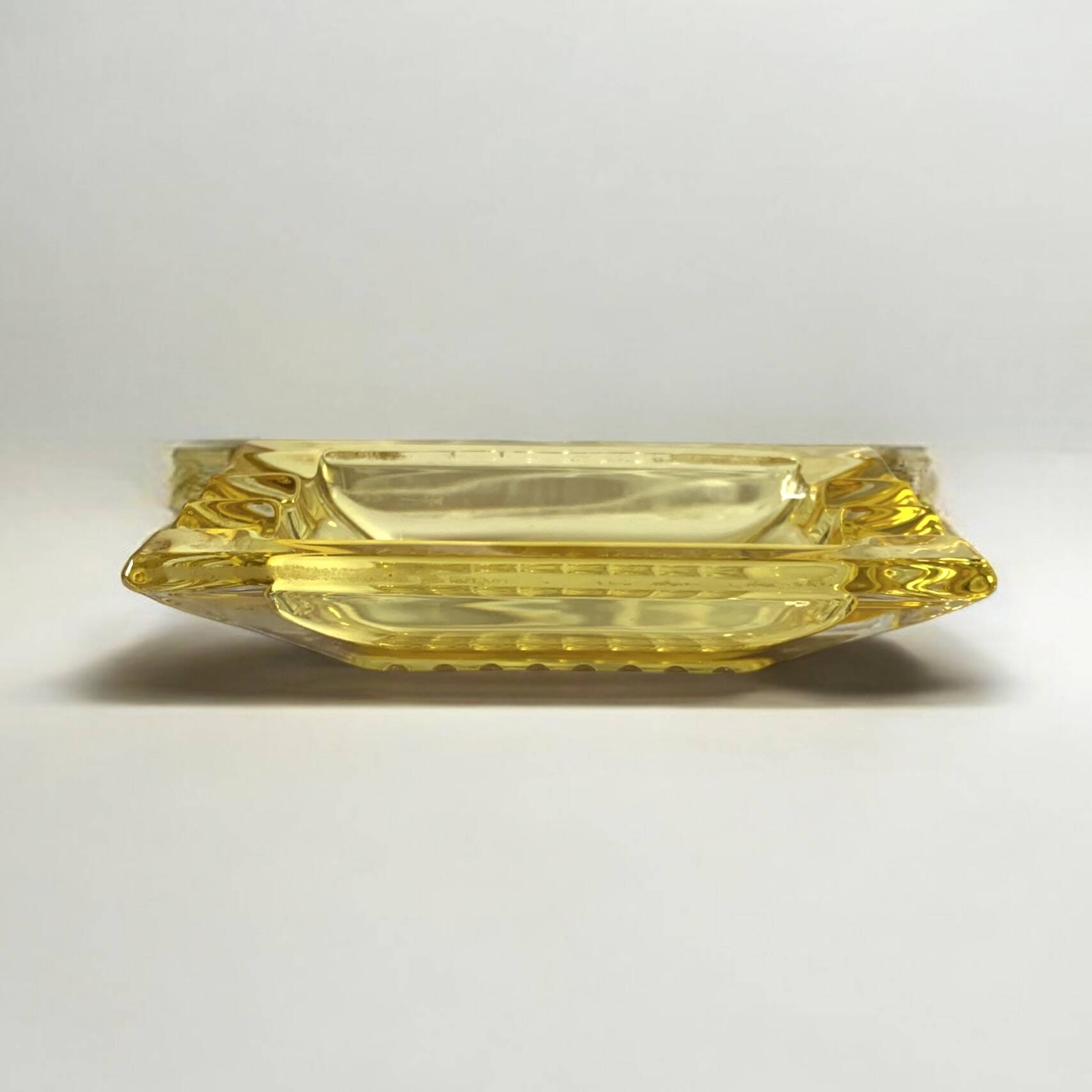Vintage Walther yellow glass ashtray