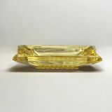 Cendrier vintage Walther en verre jaune