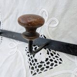 Wrought Iron Riveted Coat Rack with 3 Hooks Antique