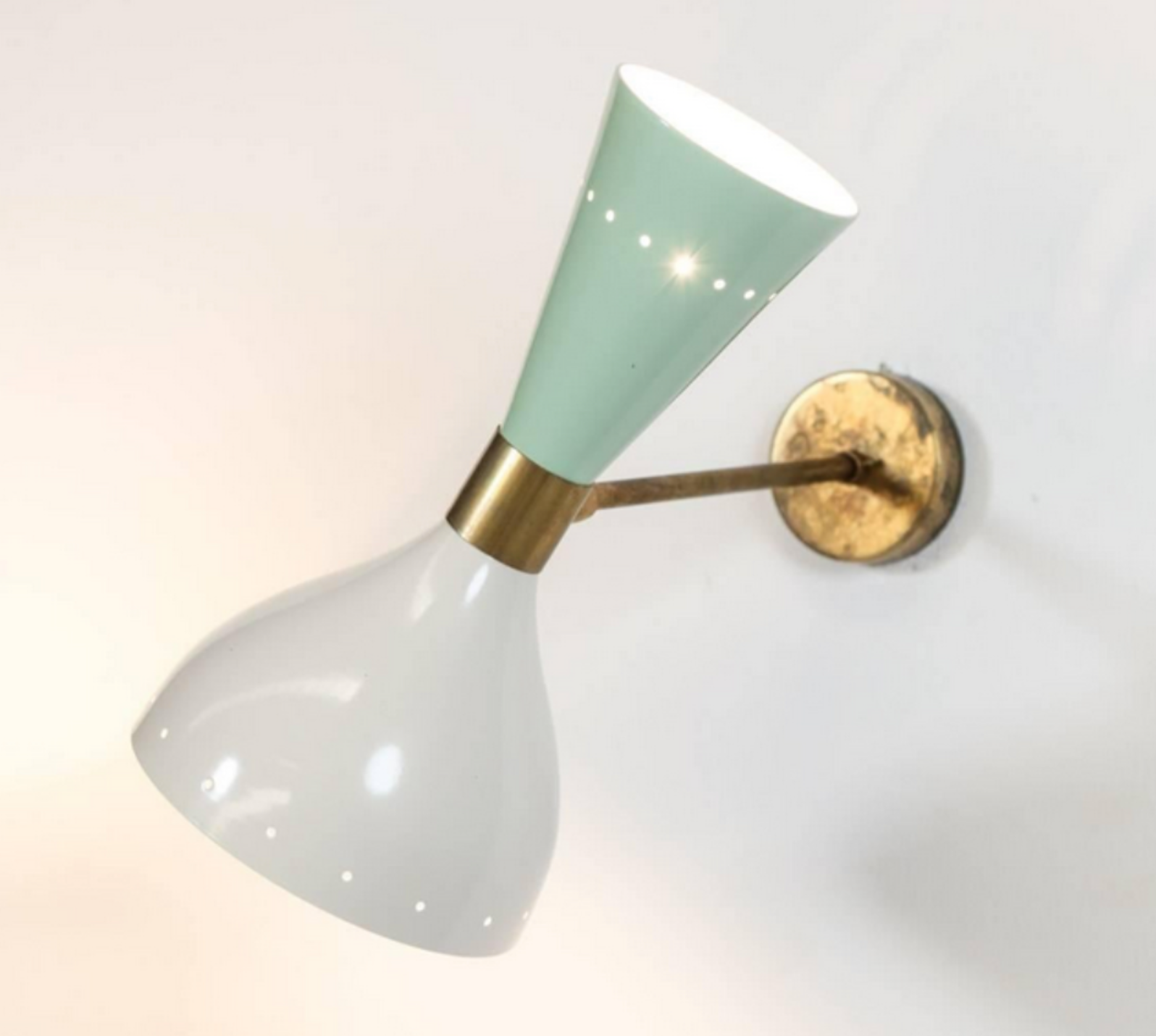 Wall lamp moonlight green sage & white