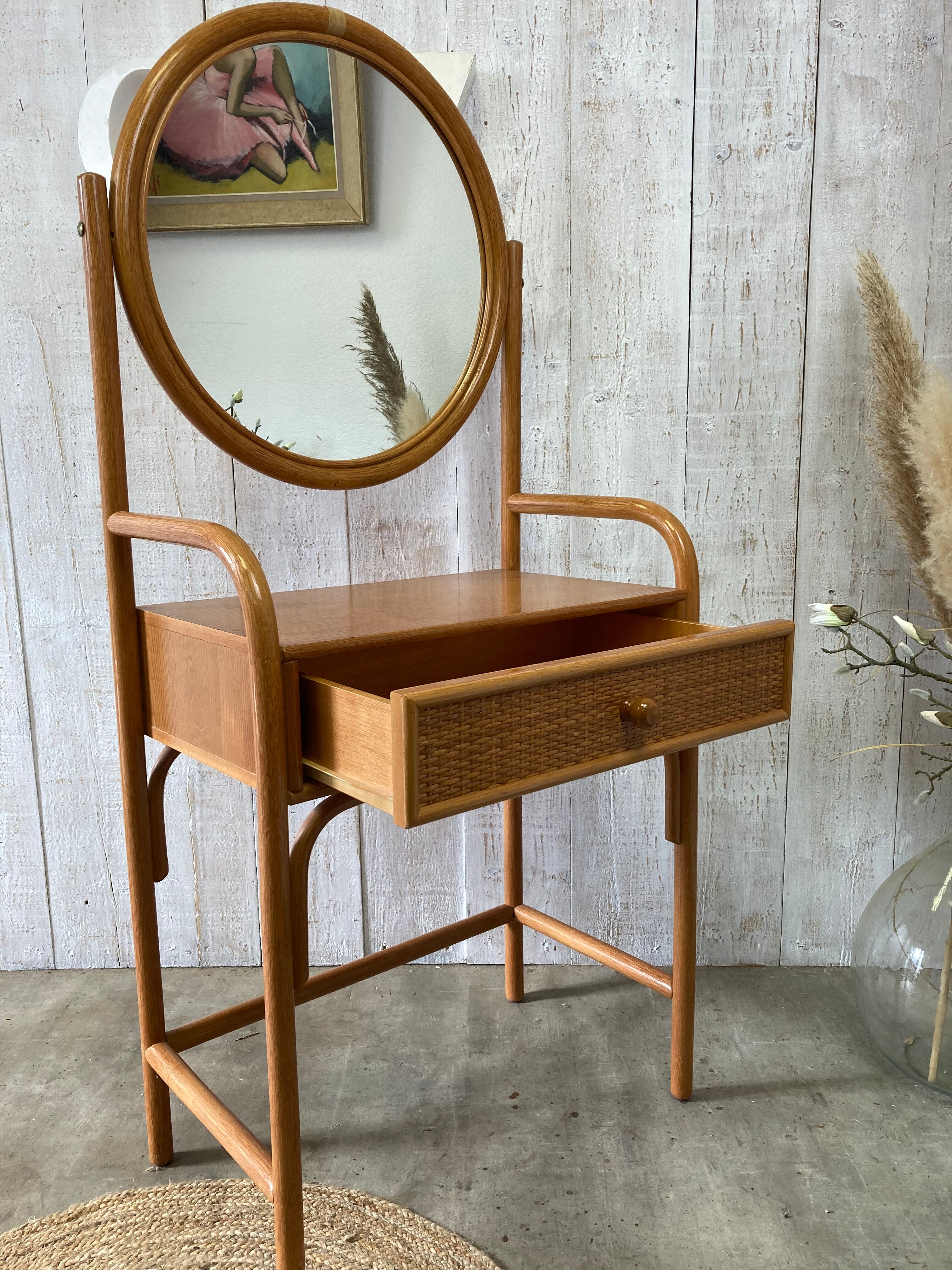Vintage rattan dressing table