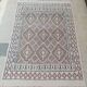 Handmade diamond pattern beige carpet 125x166cm