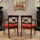 Maurice Hirch, Pair Of Stamped Mahogany Armchairs, 20th Century