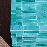 Table basse en Zellige moderne bleu turquoise