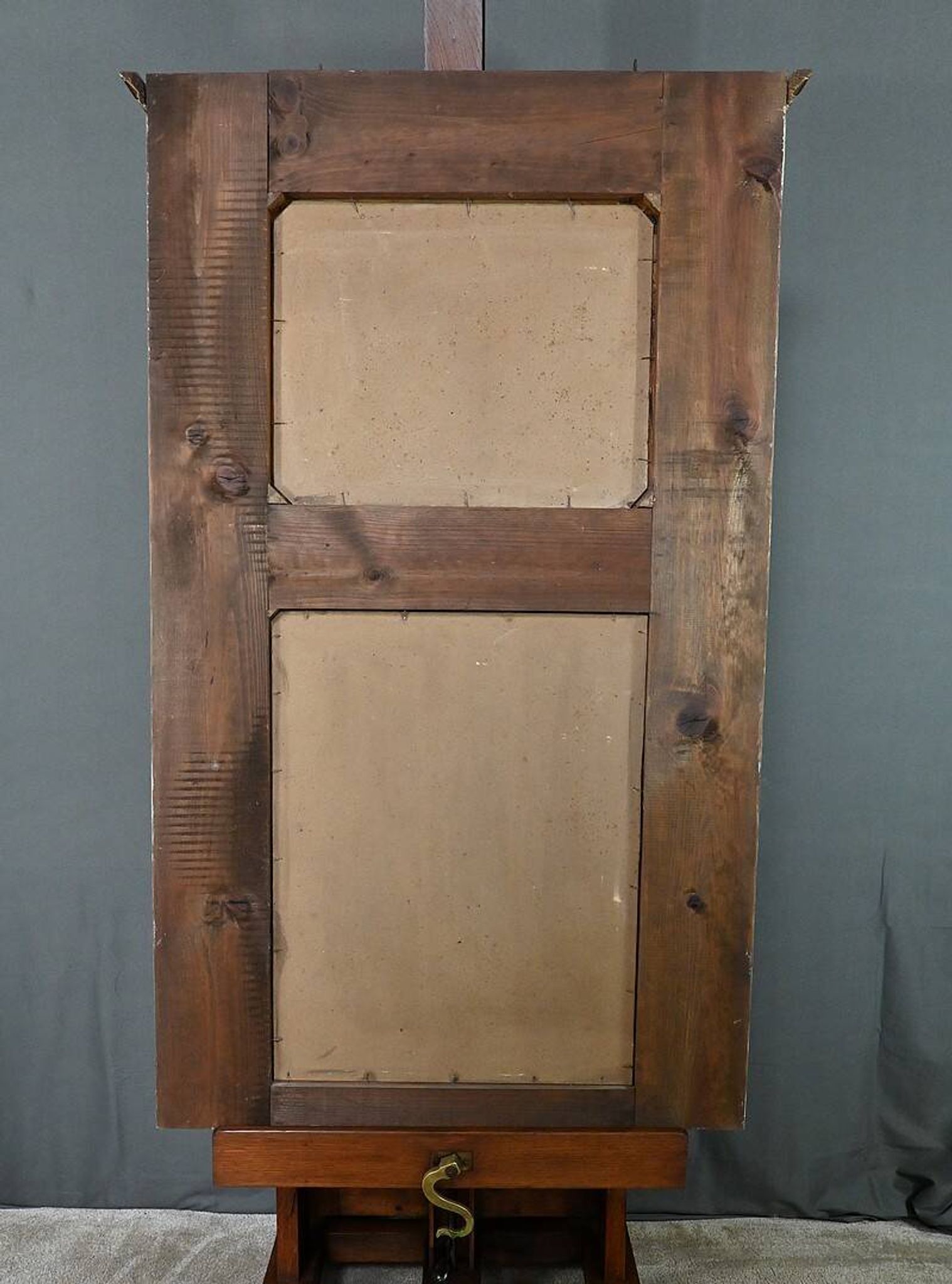 Painted Wooden Trumeau Mirror, Louis XV Style – Late 19th Century