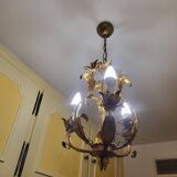 Set of 3 gold painted metal chandeliers