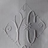 Antique linen towel monogrammed YC 180 x312 cm