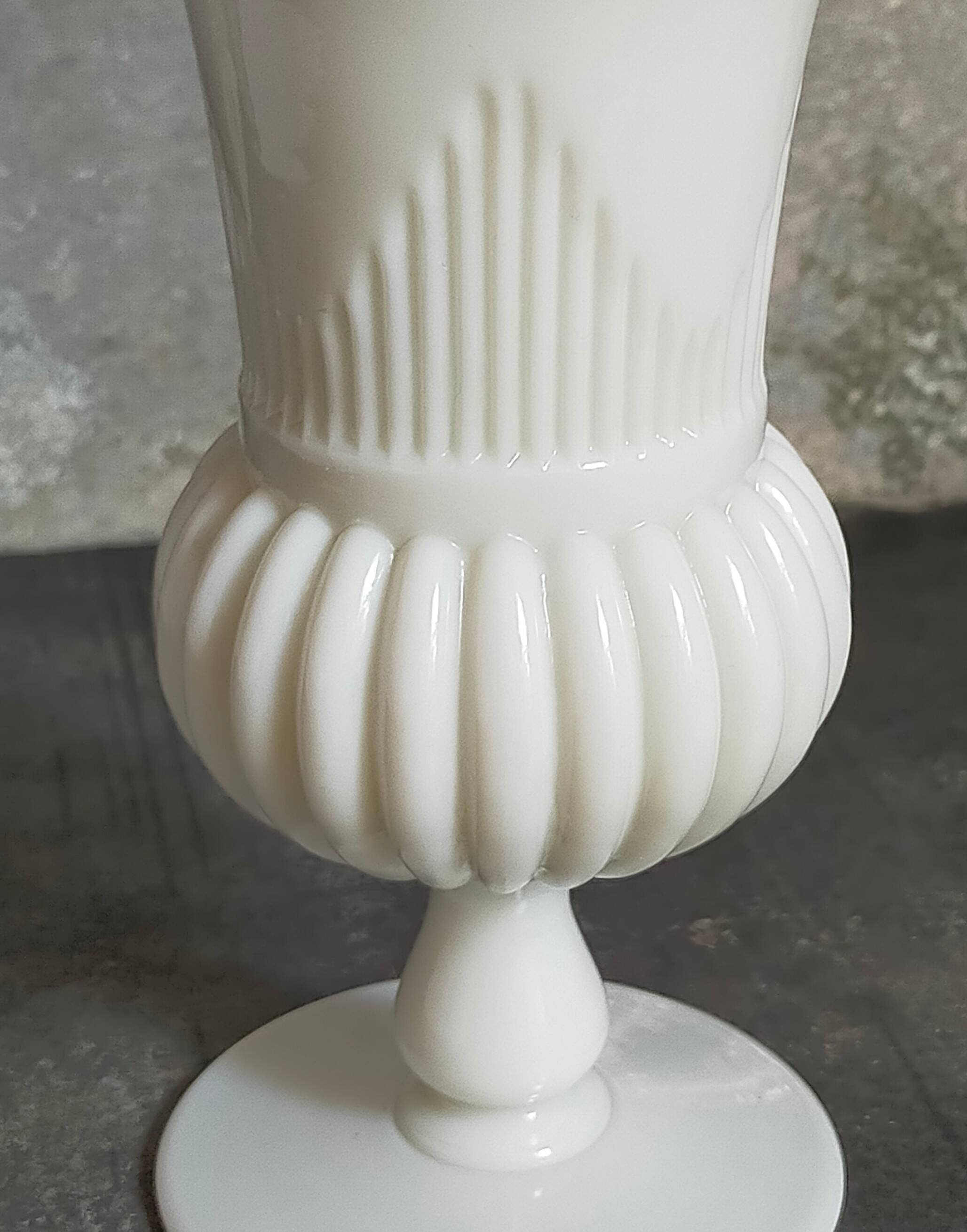 Antique milk glass baluster vase early 20th century