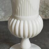 Vase balustre milk glass ancien début XXème