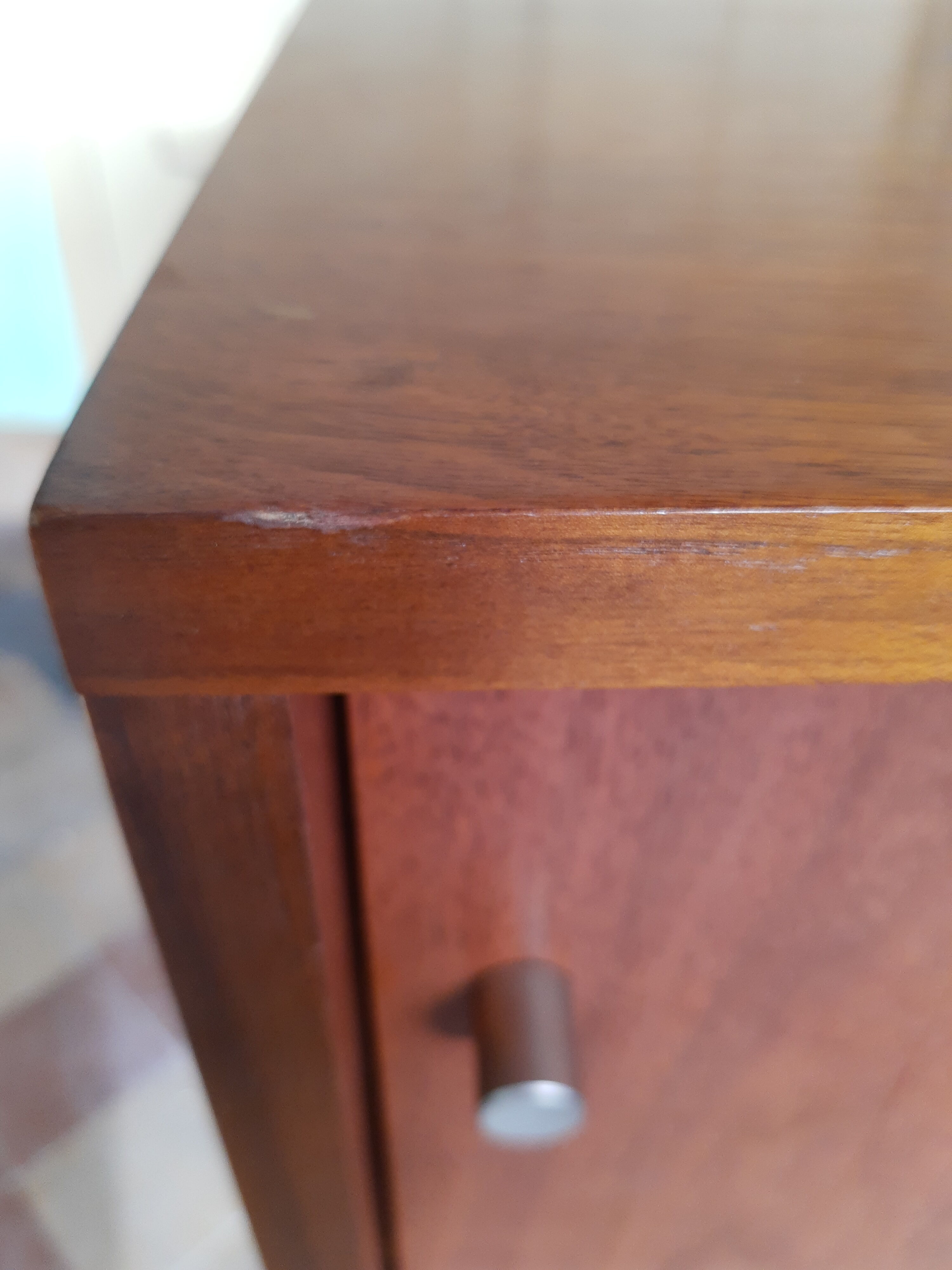 Bahut low teak vintage 80s