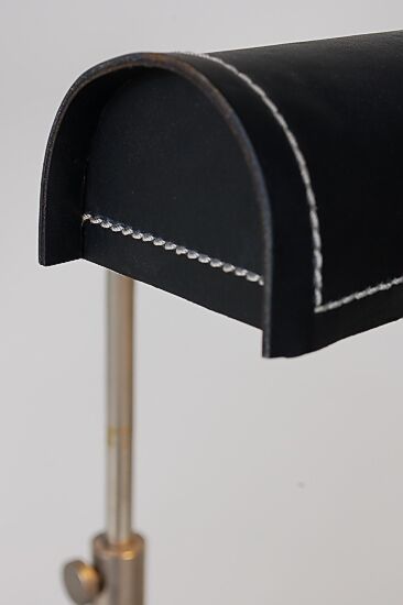 1950s Leather detailed table lamp, produced in France