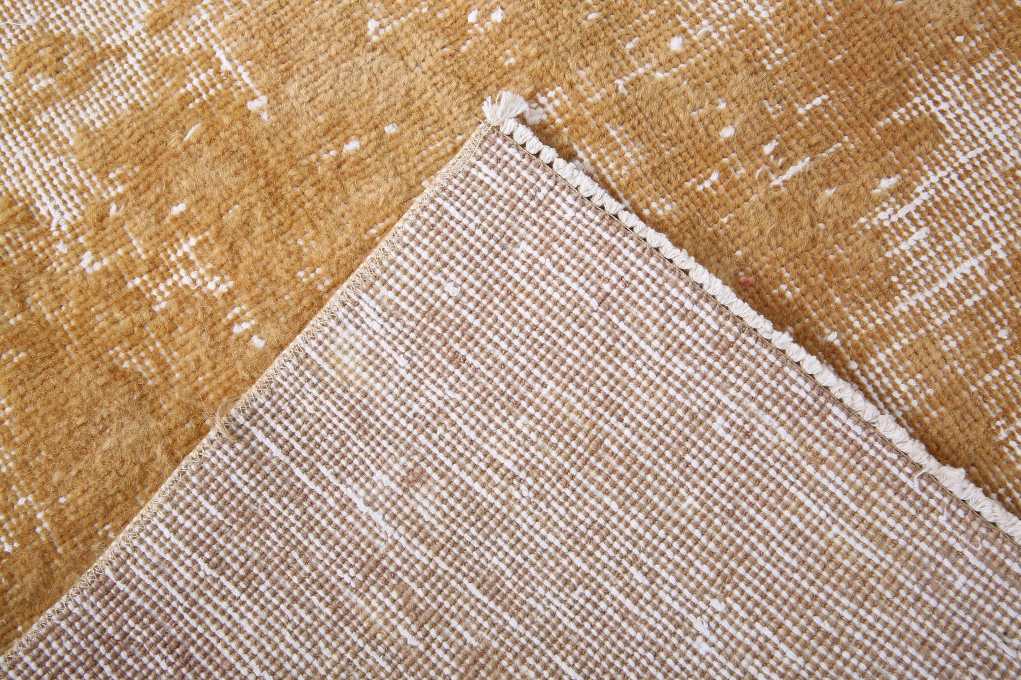 Turkish Traditional Mustard Vintage Area Rug, 108x211Cm