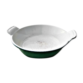 Green cast iron egg dish Le Creuset vintage from n° 16 around 1970/1980