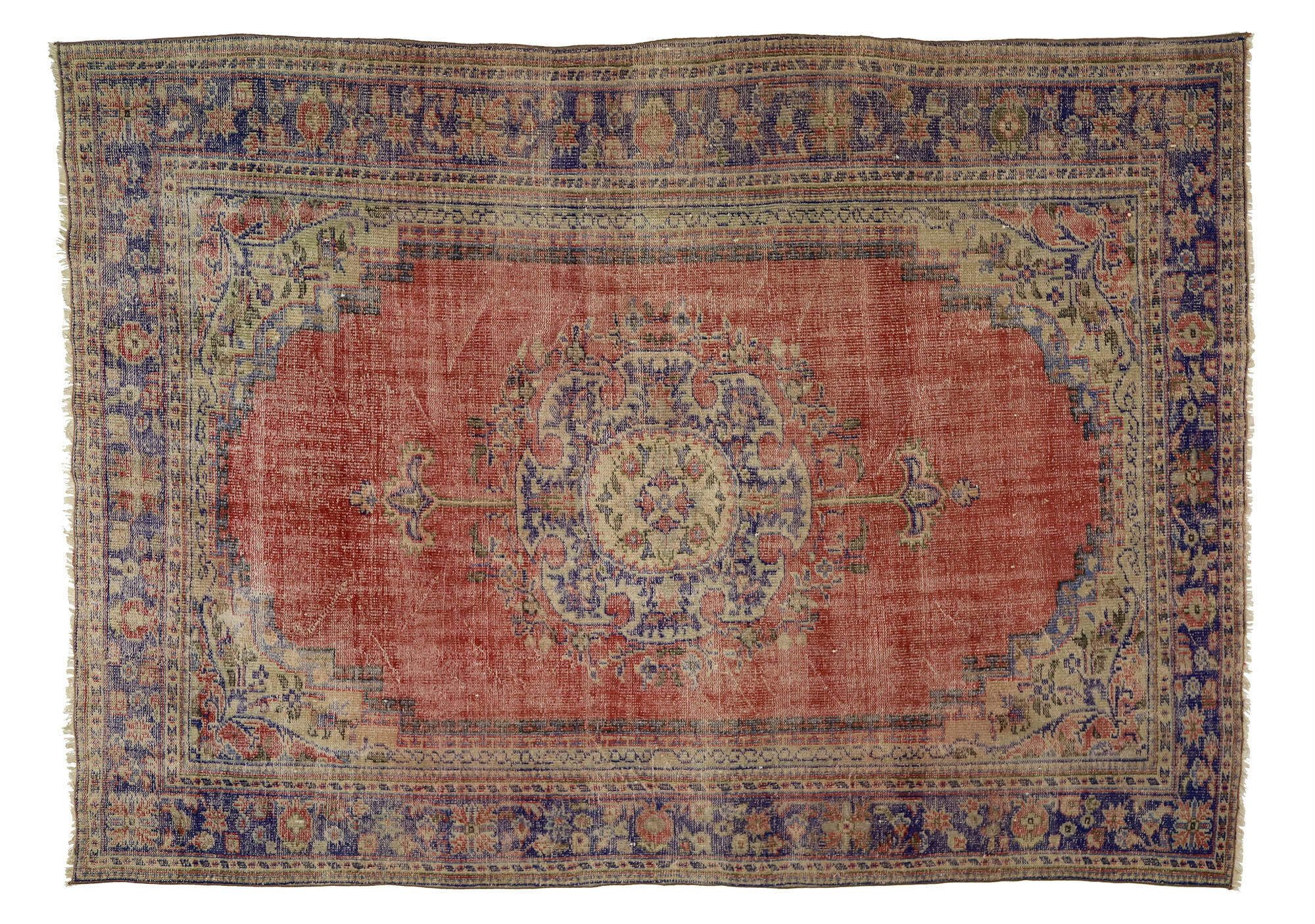 Anatolian handmade vintage rug 273 cm x 212 cm