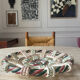 Hand-painted woven ceramic plate