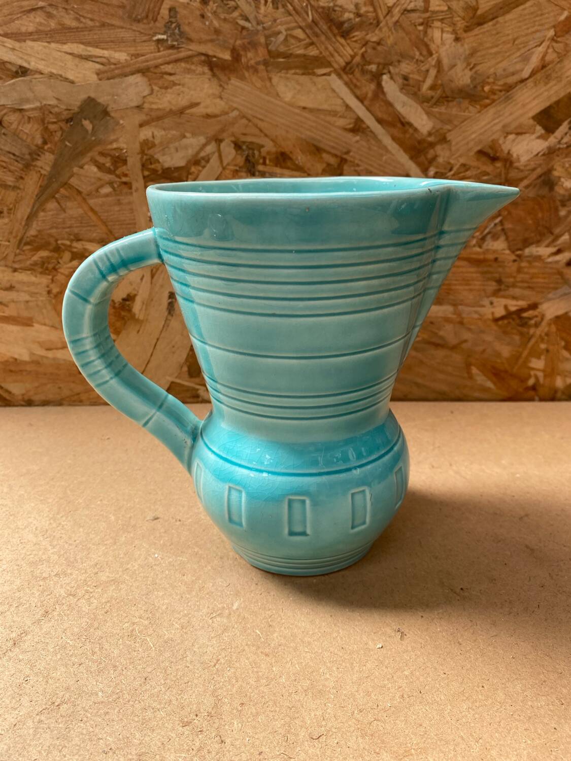 Ancien pichet digoin céramique bleue vintage