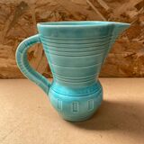 Old digoin pitcher vintage blue ceramic