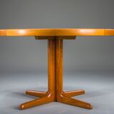 Vintage round teak dining table, 1960s