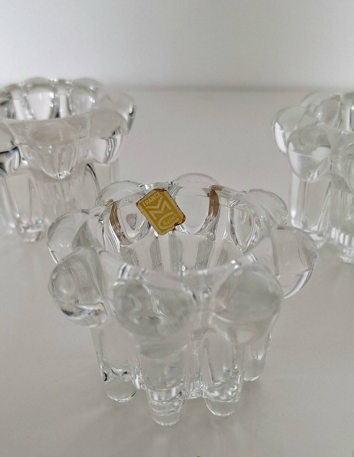 Vintage glass candle holders