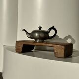 Small teapot, pewter coffee pot flattened oval shape