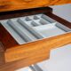 Bureau moderne du milieu du siècle en bois et chrome, Italie, années 1970
