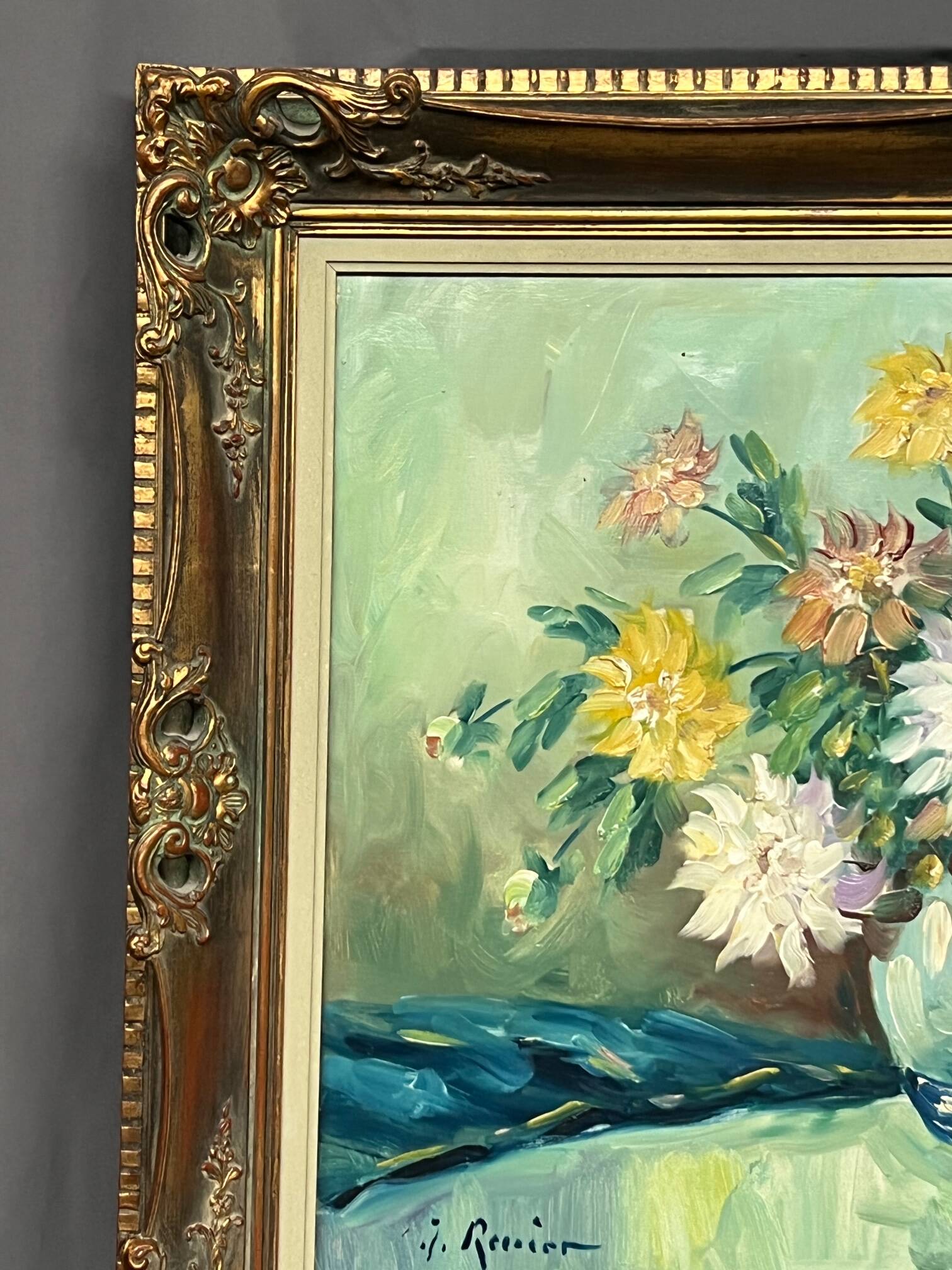 Still life with flowers signed.