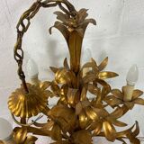 Vintage "golden" pendant lamp / flower chandelier