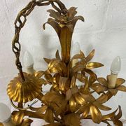Vintage "golden" pendant lamp / flower chandelier