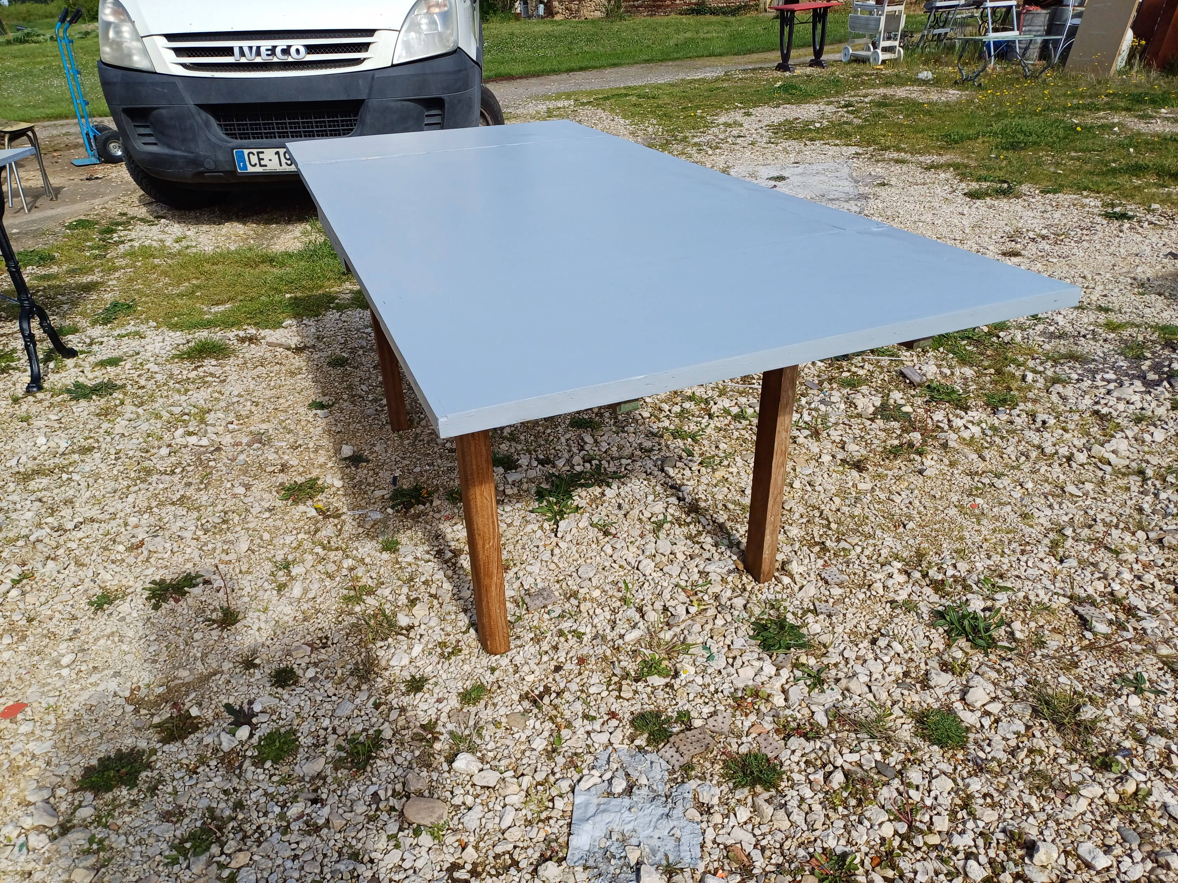 1950s Wooden Table with Extensions