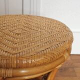 Low rattan stool and vintage canning