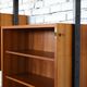 1950s mid-century wall unit teak and iron folding desk & cabinet module