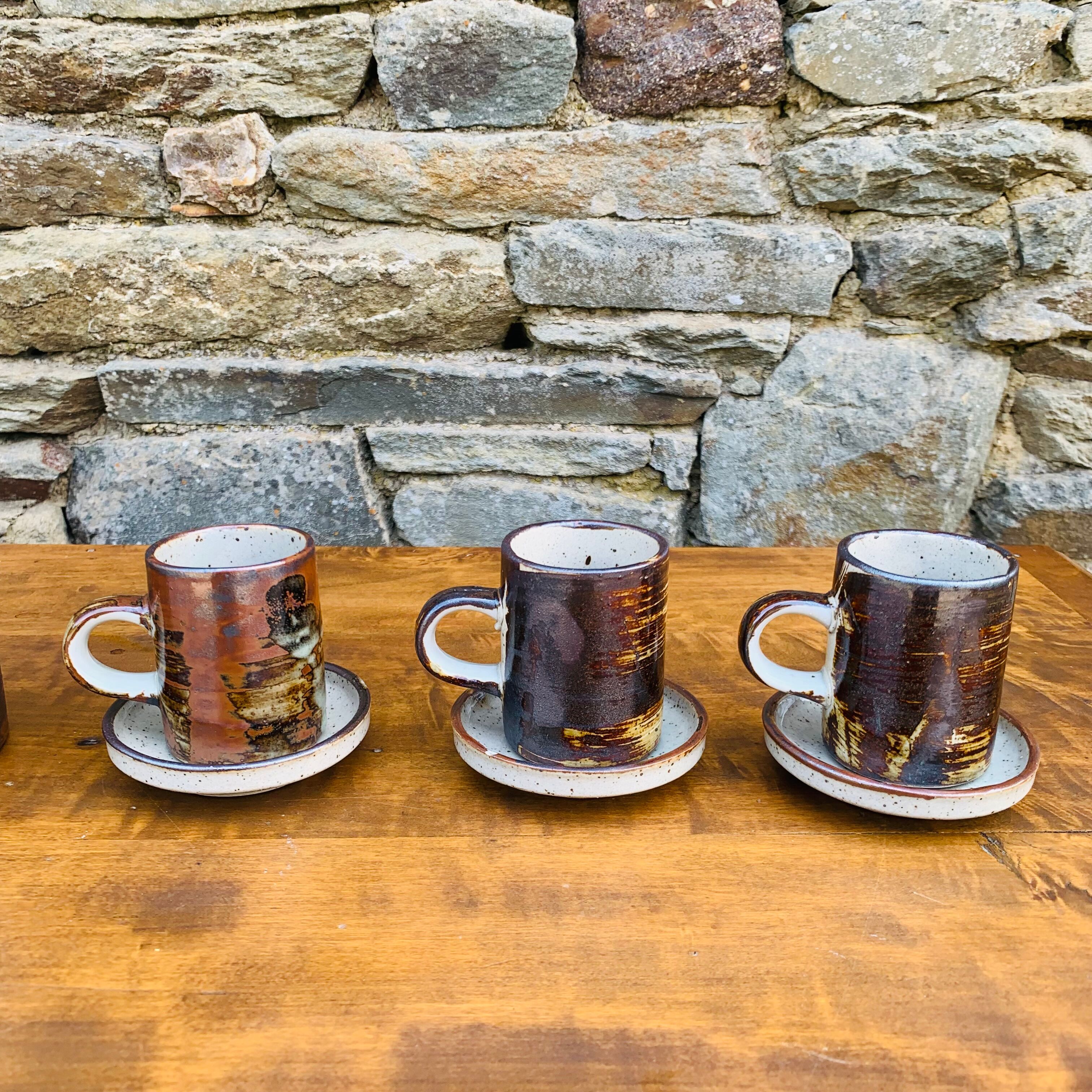 Vintage stoneware coffee set from the 1970s