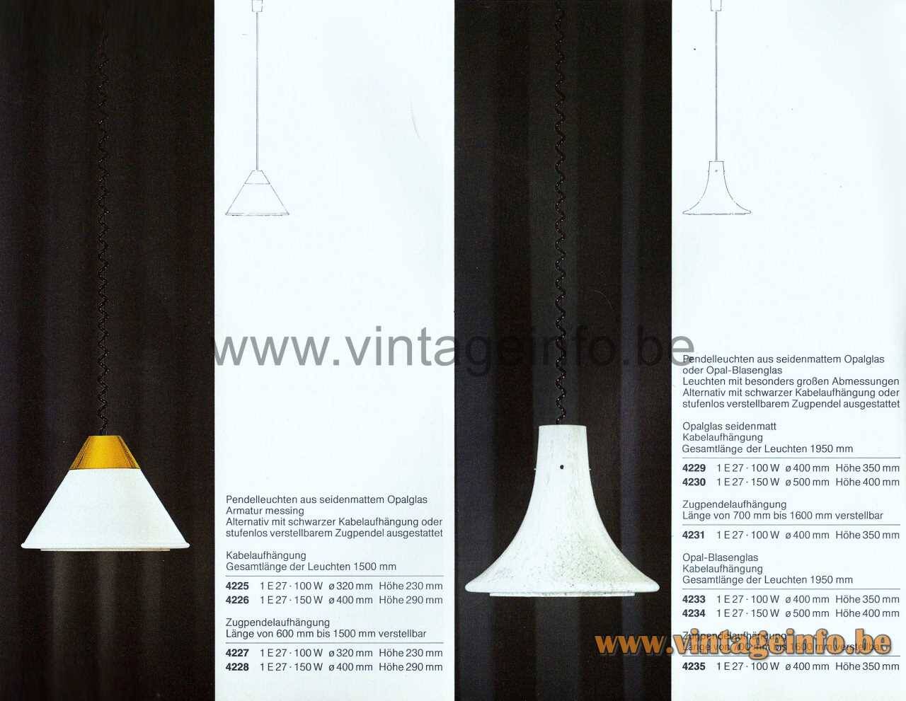 Rare Glashütte Limburg “Trumpet” pendant lamp – 1970s