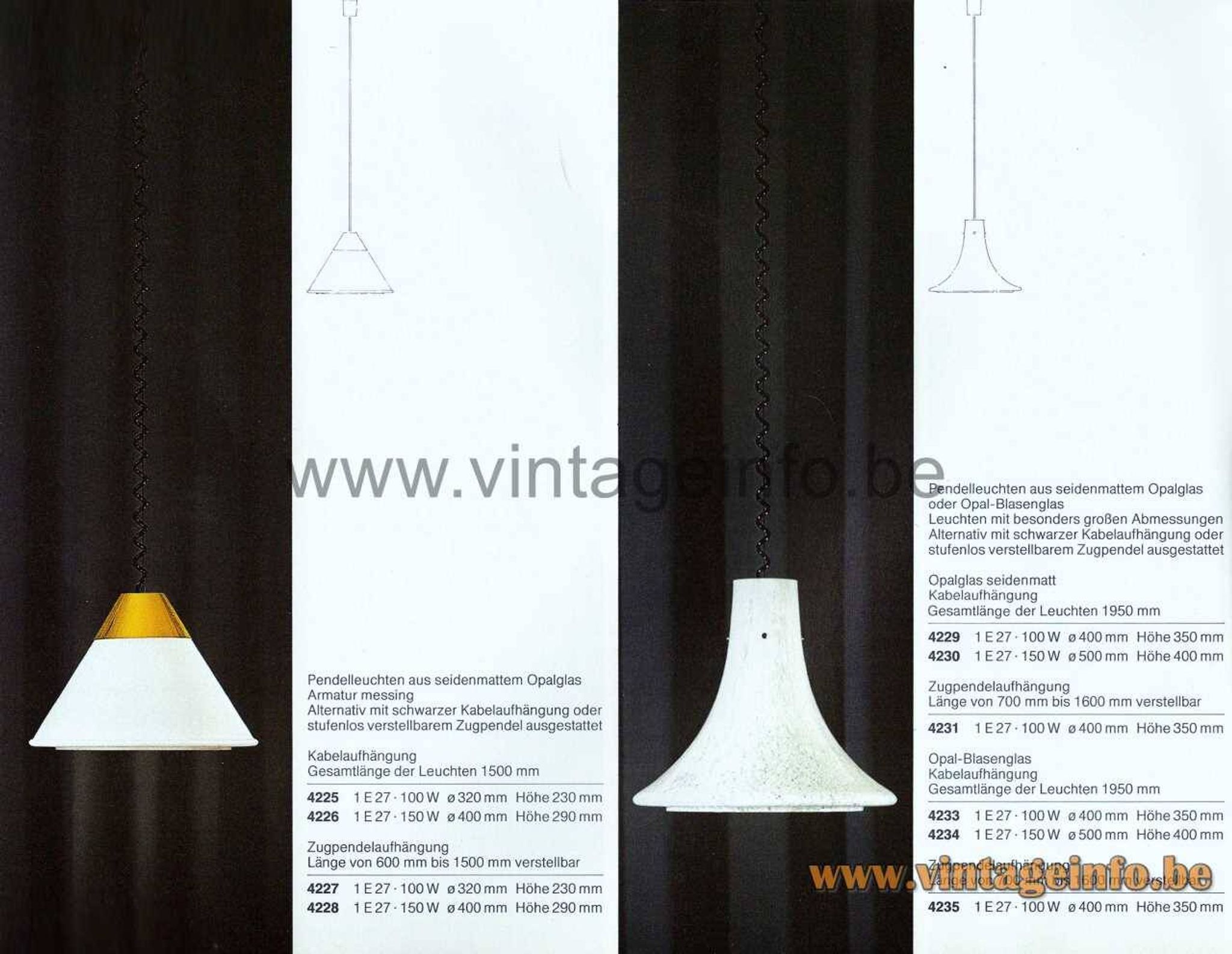 Rare "Trompette" pendant lamp by Glashütte Limburg – 1970s
