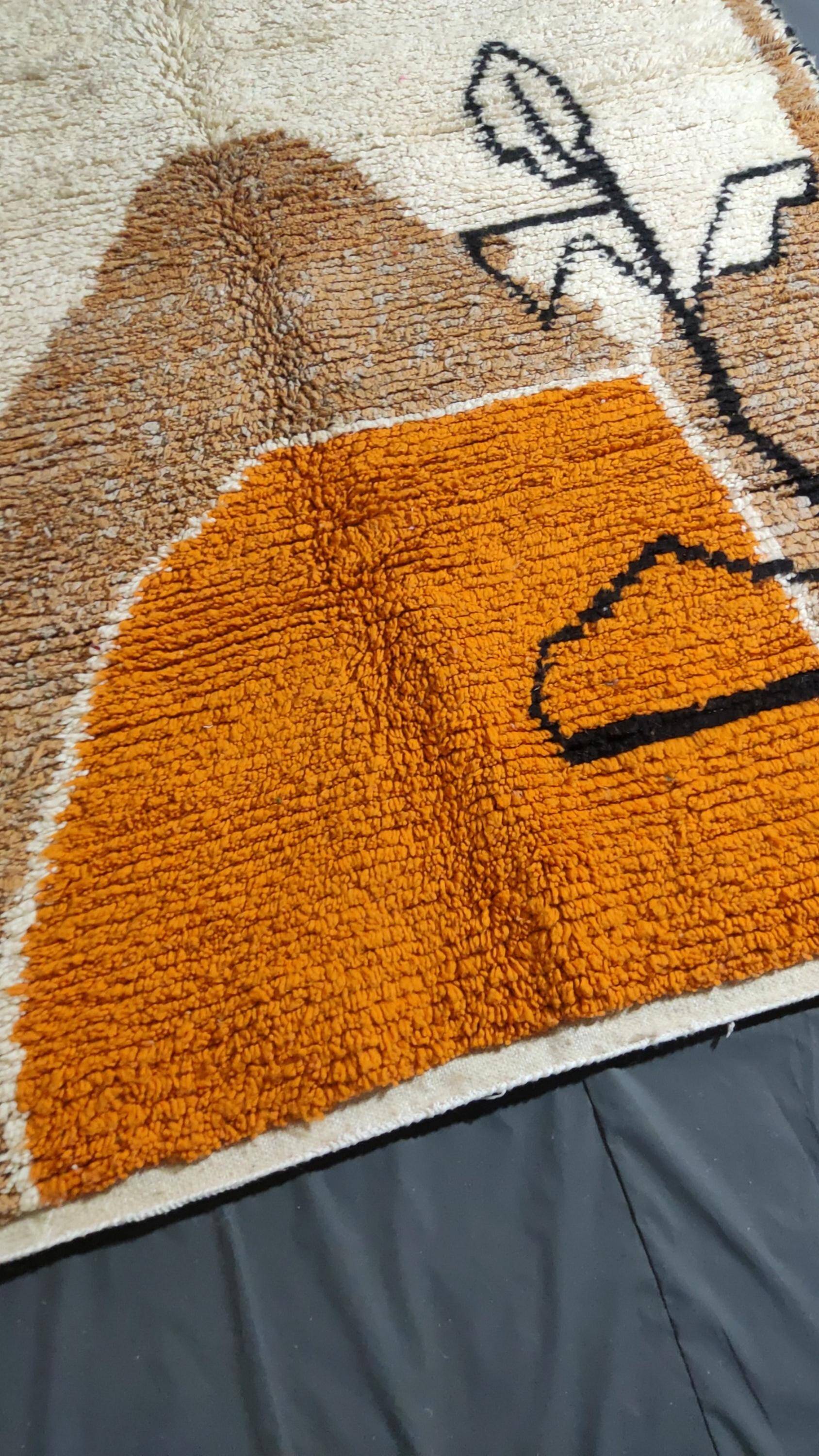 Traditional wool rug Morocco 3 x 2 m