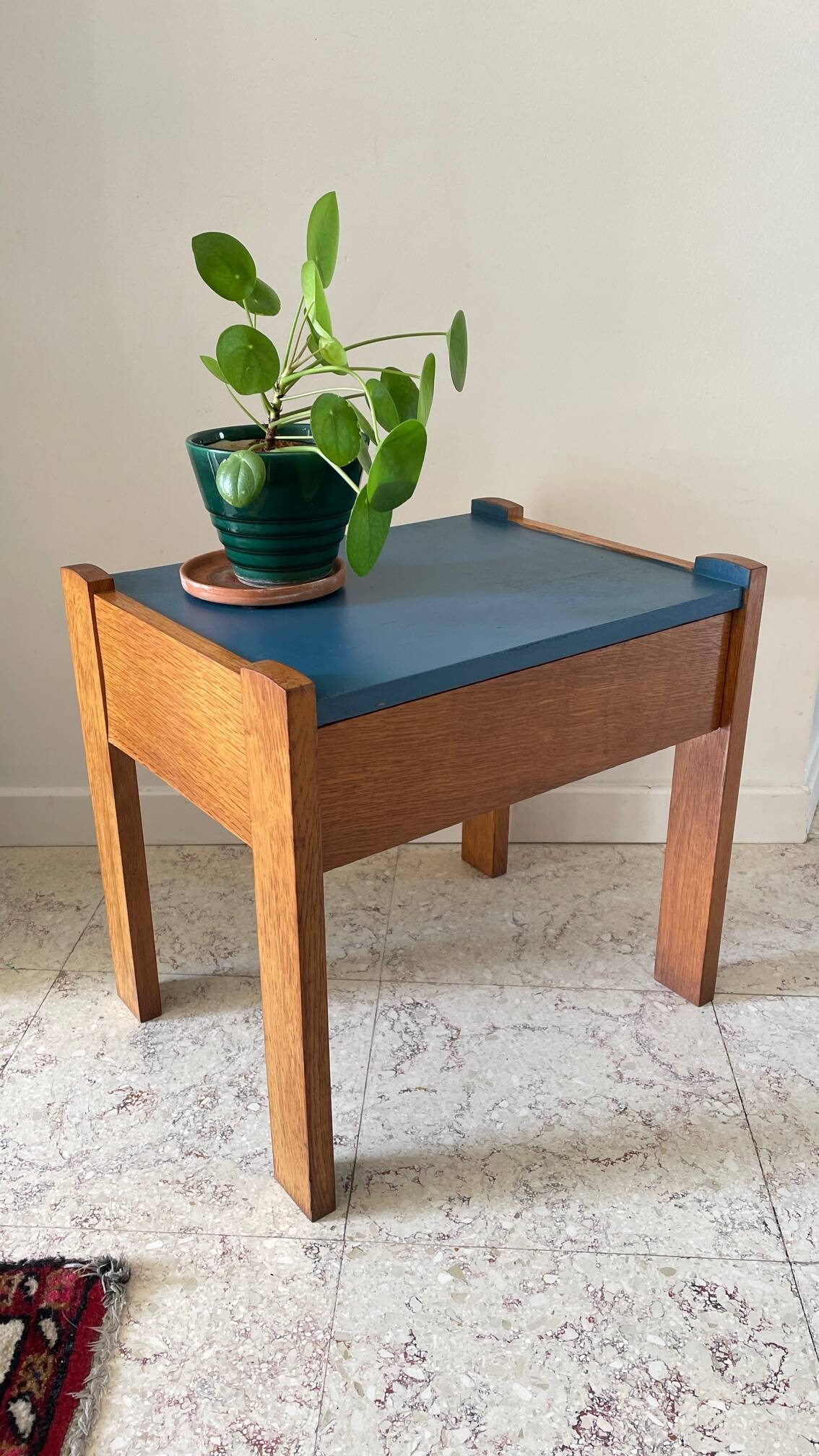 Vintage Scandinavian Cube Bedside Table