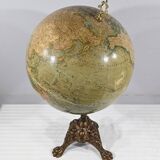 Terrestrial Globe in Lithographed Paper and Cast Iron, J.Lebègue & Cie – Late 19th Century
