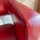 Pair of vintage armchairs in imitation leather from the 60s/70s