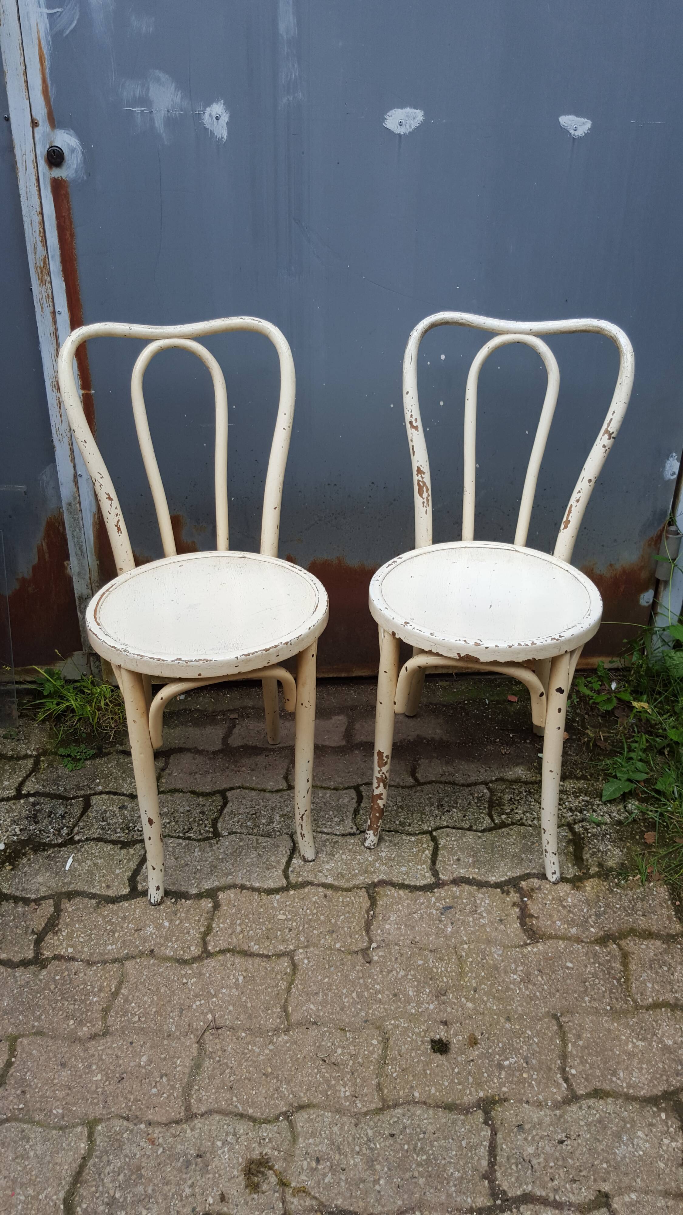 Pair of Baumann chairs made of curved wood