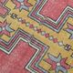 4x8 Pale Red Geometric Vintage Rug, 129x258Cm