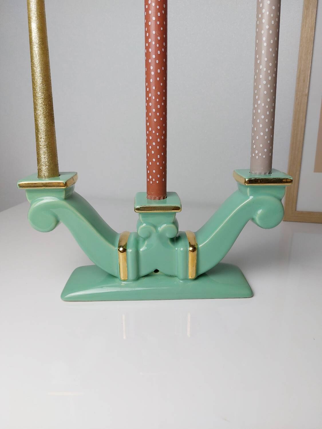 Art Deco St Clément ceramic candle holder