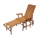 Antique rattan chaise longue, Chilean, rattan deckchair, folding backrest, removable footrest