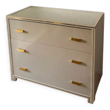 Chest of drawers Pierre Vandel 1970-1980 ecru/gilded