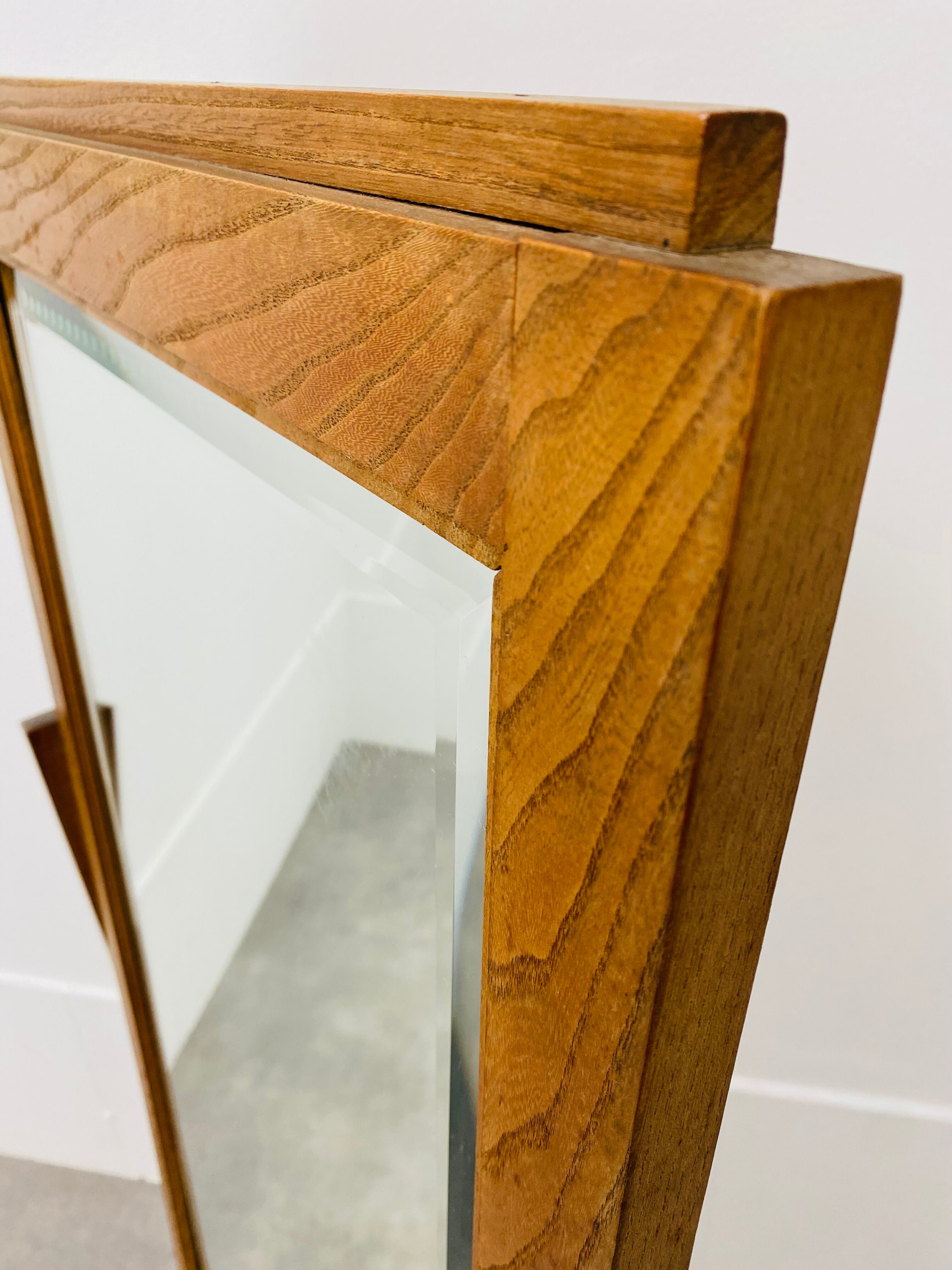 Mirror psyche art deco oak 1930