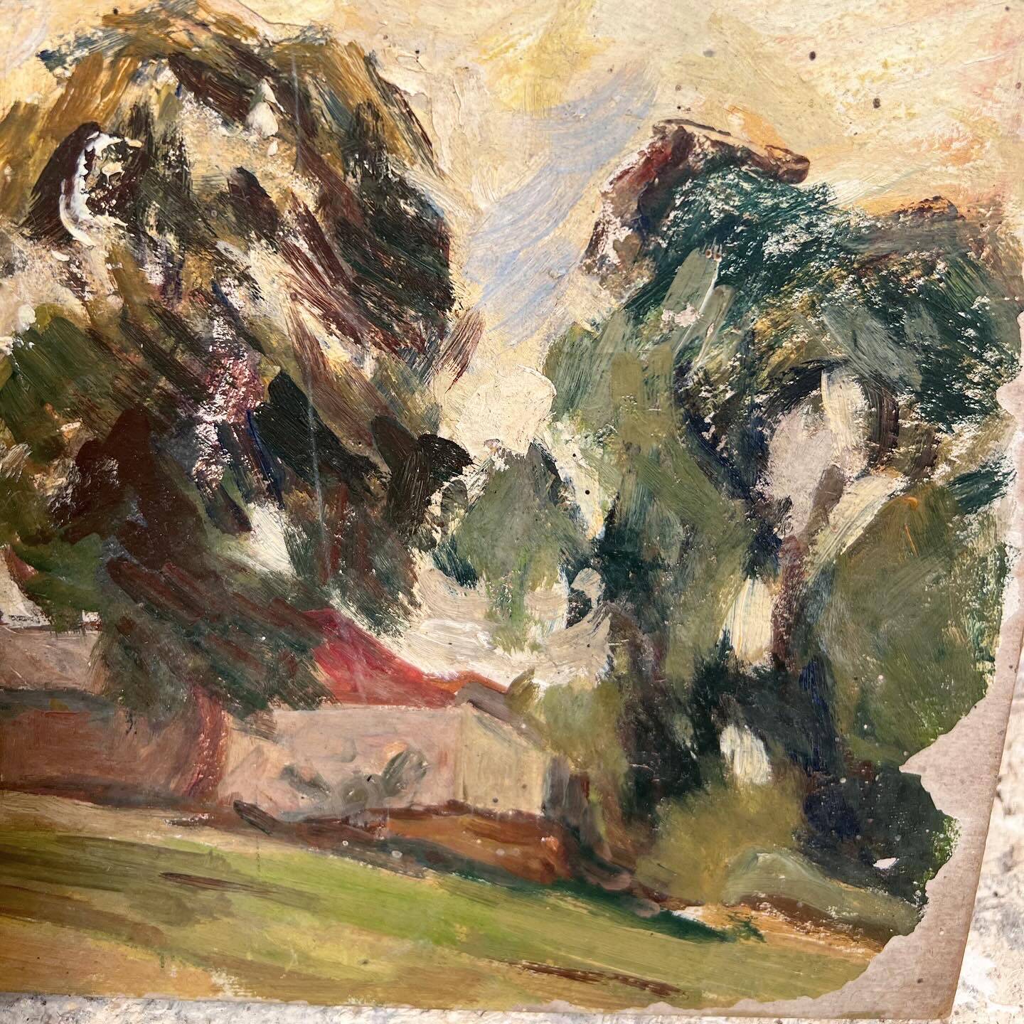 Peinture d’un village de campagne française