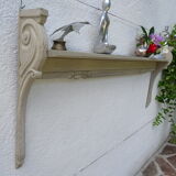 Shabby chic wall shelf in solid oak