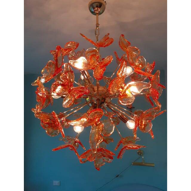 Italian Handmade Butterfly Sputnik Murano Style Glass Chandelier